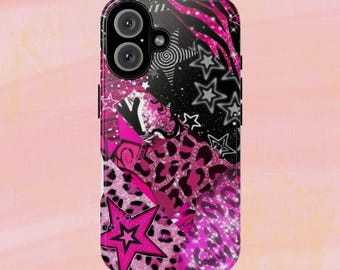 Pink Rockstar Stars Leopard Phone Case