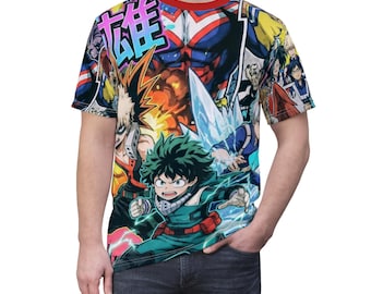 Camiseta collage de My Hero Academia / Camiseta con estampado integral y corte y confección