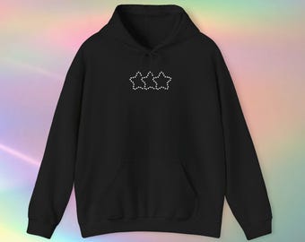 Sudadera con capucha y estampado de estrellas de diamantes de imitación • Sudadera minimalista
