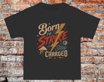Camiseta unisex extragrande con estampado gráfico de rayo retro.