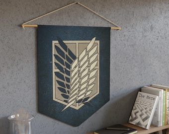 Estandarte Alas de la Libertad del Regimiento de Exploración / Emblema de pared del anime Ataque a los Titanes