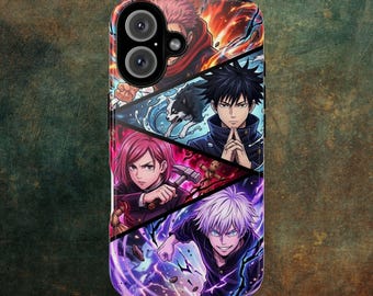 Collage de personajes de Jujutsu Kaisen / Funda rígida para teléfono
