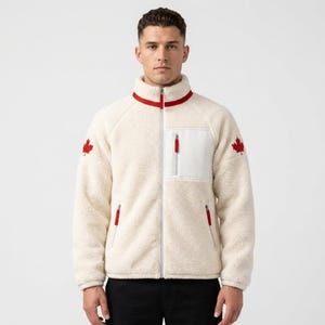 Kurtka Shane'a Hollandera Sherpa – bluza z kapturem z polaru Canada Maple Leaf w stylu cosplay