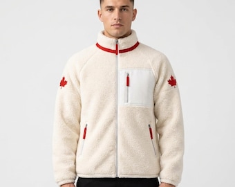 Shane Hollander Sherpa Jacket – Canada Maple Leaf Fleece Hoodie Cosplay Costume