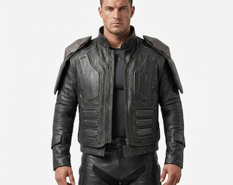 Judge Dredd Karl Urban Replica Leather Jacket | Distressed Men's Biker Armor