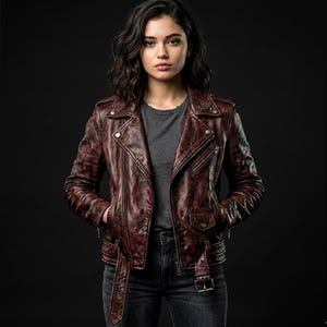 Claire Redfield Jacket Code Veronica Cosplay, Resident Evil Inspired Costume, Crimson Red Leather Biker, Vintage Streetwear Jacket Men Women