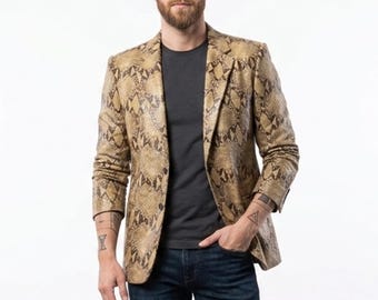 Majima Cosplay Blazer Jacket, Yakuza Like a Dragon Costume, Blazer Men Jacket, Python Jacket, leather Jacket Men Women