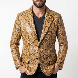 Majima Cosplay-Blazer, Yakuza-Kostüm „Wie ein Drache“, Blazer aus Schlangenlederimitat für Damen und Herren, trendige Streetwear, Maßanfertigung
