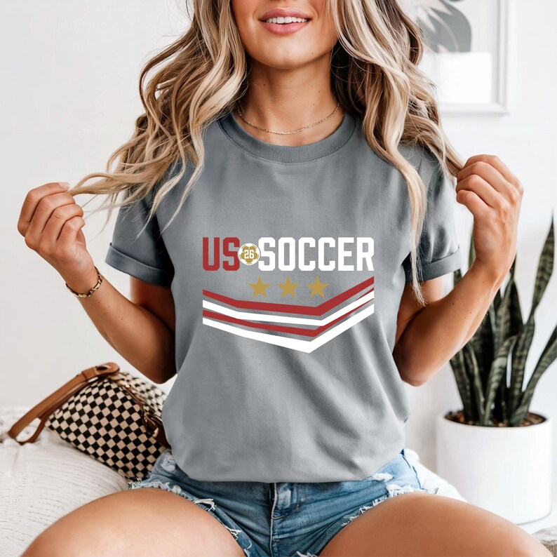 US Soccer 26 Shirt, USA World Cup Graphic Tee, Patriotic Soccer Fan Gift, 2026 Tournament Apparel afbeelding 7