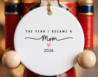 First Christmas As A Mom Ornament 2026, New Mom Keepsake Ornament, Expecting Mama Gift