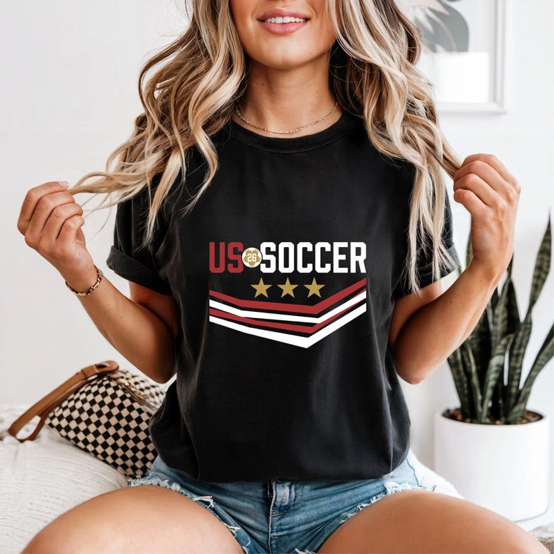 US Soccer 26 Shirt, USA World Cup Graphic Tee, Patriotic Soccer Fan Gift, 2026 Tournament Apparel afbeelding 6