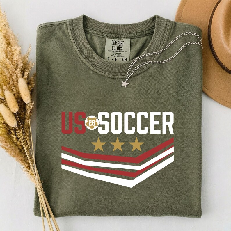 US Soccer 26 Shirt, USA World Cup Graphic Tee, Patriotic Soccer Fan Gift, 2026 Tournament Apparel afbeelding 2
