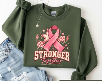 Breast Cancer Awareness Shirt, Stronger Together Tee, Pink Ribbon Shirt, October Awareness Tee, Support Squad Shirt, Survivor Gift
