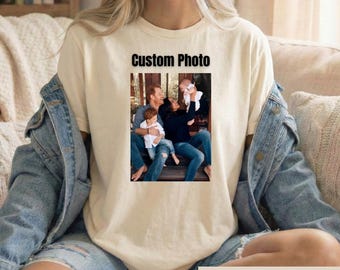 Personalized Family Photo Shirt, Custom Picture Tee, Mom and Dad Gift