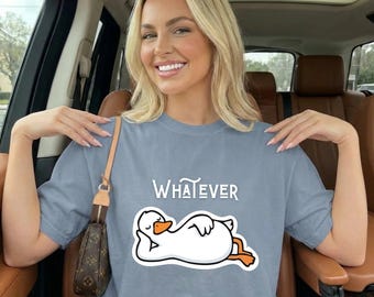 Whatever Goose Shirt, Funny Sarcastic Bird Graphic Tee, Chill Duck Gift, Unbothered Aesthetic Apparel, Sarcastic Quote Gift