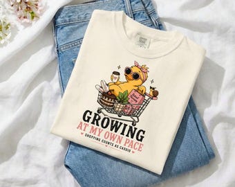 Growing At My Own Pace Shirt, Funny Shopping Duck Tee, Retail Therapy Graphic Tee, Shopping Counts As Cardio Shirt, Cute Shopaholic Gift
