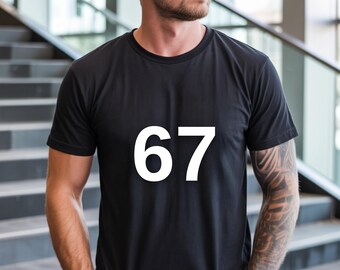 67 Graphic Tee, Viral Brainrot Meme Shirt, Gen Alpha Slang Apparel, Funny Internet Trend Gift, Six Seven Viral
