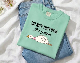 Do Not Disturb Still Sleeping Goose Graphic Tee, Funny Nap Time Shirt, Cute Animal Lover Gift
