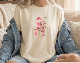 Breast Cancer Awareness Shirt, Pink Ribbon Hope Tee, Survivor Support Shirt, Breast Cancer Gift, October Awareness Tee