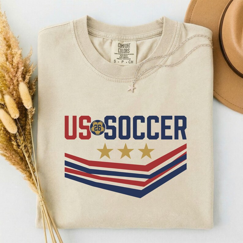 US Soccer 26 Shirt, USA World Cup Graphic Tee, Patriotic Soccer Fan Gift, 2026 Tournament Apparel afbeelding 3
