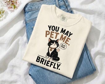 Funny Cat T-Shirt, Sassy Tuxedo Cat Shirt, Cat Lover Gift, Sarcastic Pet Tee, Introvert Cat Shirt