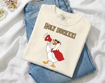 Holy Duckkk Graphic Tee, Funny Duck Pun Shirt, Superhero Duck Gift for Duck Lover
