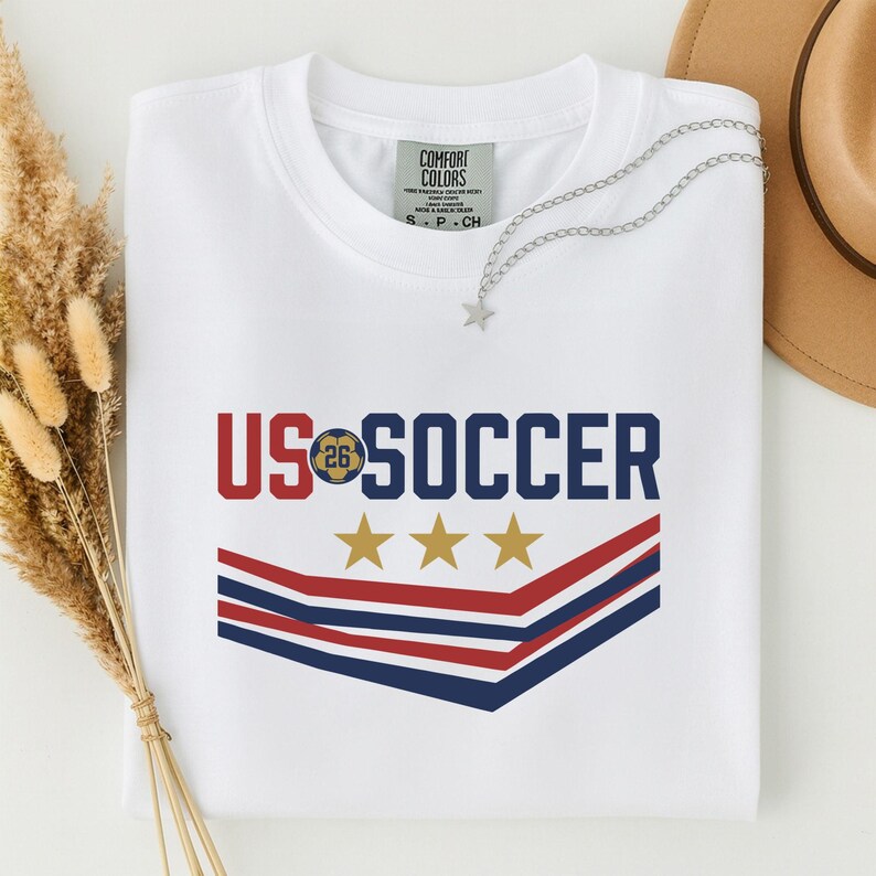 US Soccer 26 Shirt, USA World Cup Graphic Tee, Patriotic Soccer Fan Gift, 2026 Tournament Apparel afbeelding 4