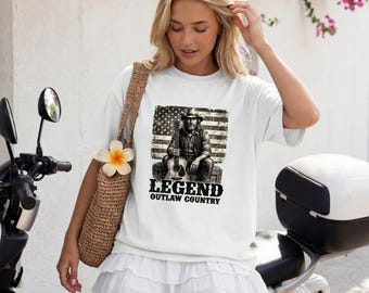 David Allan Coe Legend Shirt, Outlaw Country Graphic Tee, Vintage Cowboy Guitar Country Music Fan T-Shirt