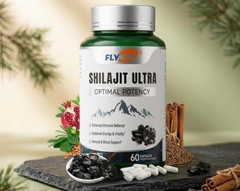 Shilajit para hombres y mujeres, Shilajit con ácido fúlvico y L-arginina, Shilajit del Himalaya para mayor energía, resistencia y apoyo inmunológico, Hecho en EE. UU.