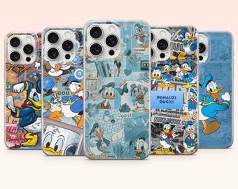 Donald Duck Phone Case Funny Duck Cartoon Cover for iPhone 17e, 16, 15, 14, 13, 12, Samsung S25, S24, S23, S22, A16, A26, Pixel 10, 9Pro