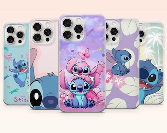 Stitch Phone Case Lilo and Stitch Cartoon Cover for iPhone 17e, 16, 15, 14, 13, 12, Samsung S25, S24, S23, S22, A16, A26, Pixel 10, 9Pro