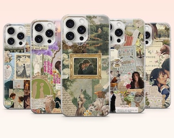 Jane Austen Phone Case Bookish Pride n Prejudice Cover for iPhone 17e, 16, 15, 14, 13, 12, Samsung S25, S24, S23, S22, A16, A26, Pixel 10, 9