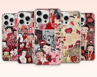 Betty Boop Phone Case Vintage Girly Cartoon Cover for iPhone 17e, 16, 15, 14, 13, 12, Samsung S25, S24, S23, S22, A16, A26, Pixel 10, 9Pro