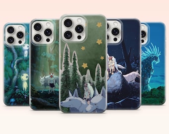 Princess Mononoke Phone Case Anime Princess Cover for iPhone 17e, 16, 15, 14, 13, 12, Samsung S25, S24, S23, S22, A16, A26, Pixel 10, 9Pro