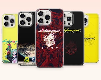 Cyberpunk Phone Case Minimal Edgerunners Cover for iPhone 17e, 16, 15, 14, 13, 12, Samsung S25, S24, S23, S22, A16, A26, Pixel 10, 9Pro