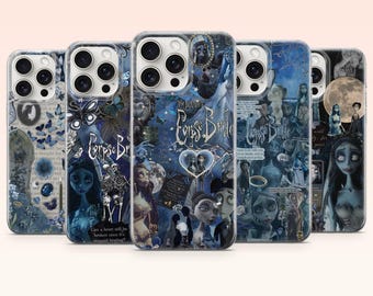 Corpse Bride Phone Case Gothic Tim Burton Cover for iPhone 17e, 16, 15, 14, 13, 12, Samsung S25, S24, S23, S22, A16, A26, Pixel 10, 9Pro