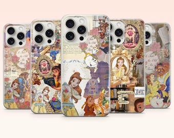 Princess Belle Phone Case Beauty and Beast Princess Cover for iPhone 17, 16, 15, 14, 13, 12, Samsung S25, S24, S23, S22, A16, A26, Pixel 10