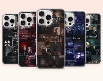 Albert Wesker Phone Case Resident Evil Video Game Cover for iPhone 17, 16, 15, 14, 13, 12, Samsung S25, S24, S23, S22, A16, A26, Pixel 10, 9
