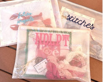 Personalized Mesh Water Resistant Zipper Pouch
