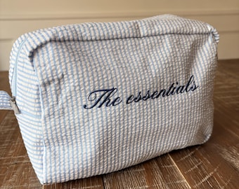 Seersucker Zipper Pouch