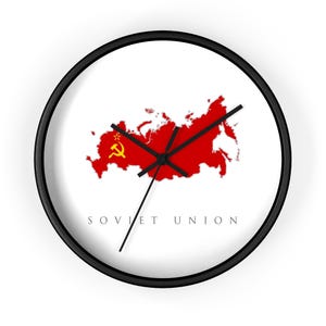 Soviet Union map with hammer & sickle Wall Clock | USSR vintage emblem