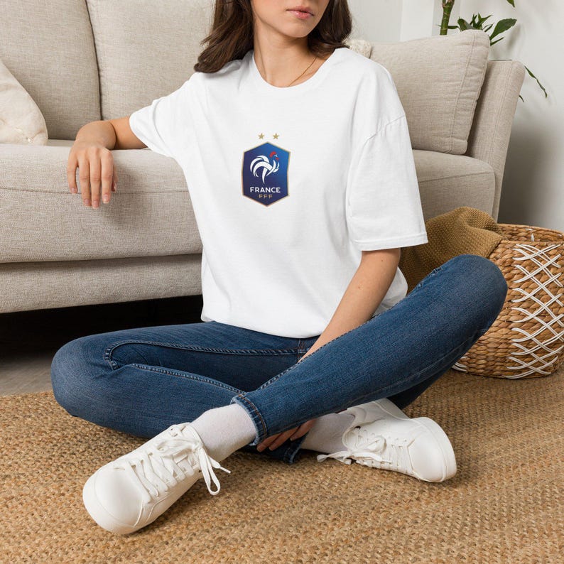 France Football Crest T-Shirt | French Soccer FFF Emblem Bild 5