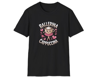 Cappuccino Ballerina T-Shirt | Cute Coffee Dance Illustration