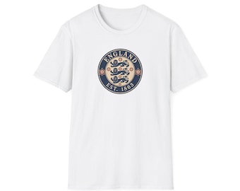 England Three Lions Crest T-Shirt | Vintage Football Emblem, Est. 1863