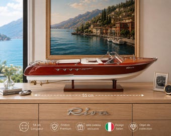 Maquette Riva Aquarama 55 cm en Bois – Fait Main – blanc