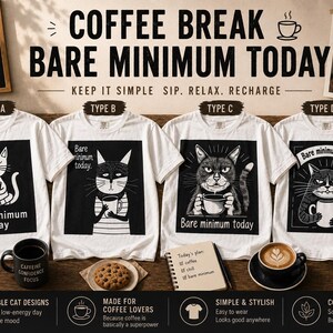 Bare Minimum Cat | Söt lat katt grafisk t-shirt