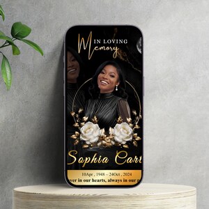Printable Celebration of Life Tribute Brochure with Easy-to-Edit Photo and Text Sections for Funerals.