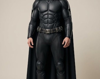 Traje táctico de superhéroe negro mate, disfraz de cosplay para hombre con gran nivel de detalle, traje de cuero personalizado para motociclistas, equipo de motociclista de primera calidad, atuendo de cómic.