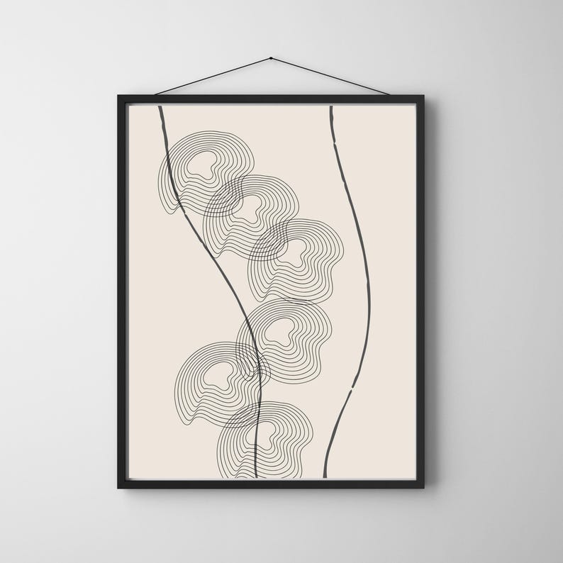 Minimalist Abstract Wall Art Printable, Neutral Line Art Print ...