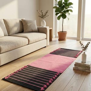 Esterilla de yoga de algodón orgánico, tejida a mano, natural, para meditación y ejercicio (60 x 180 cm). imagen 1